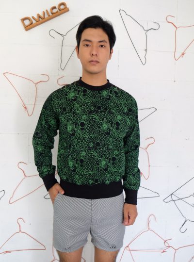 Pull Over Flower Green And Black